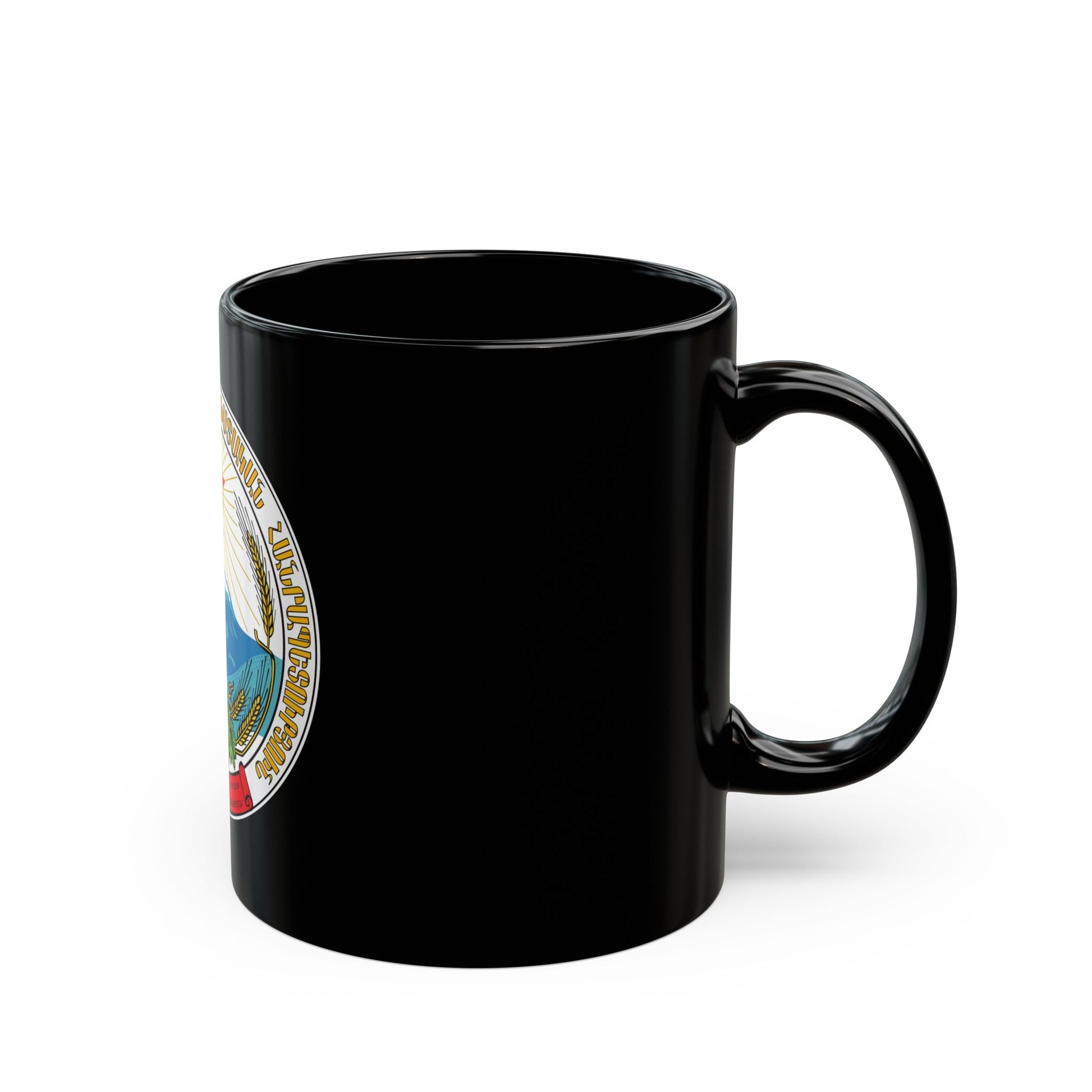 Emblem of the Armenian SSR - Black Coffee Mug-The Sticker Space