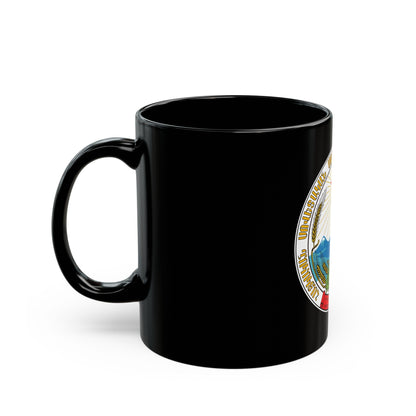 Emblem of the Armenian SSR - Black Coffee Mug-The Sticker Space