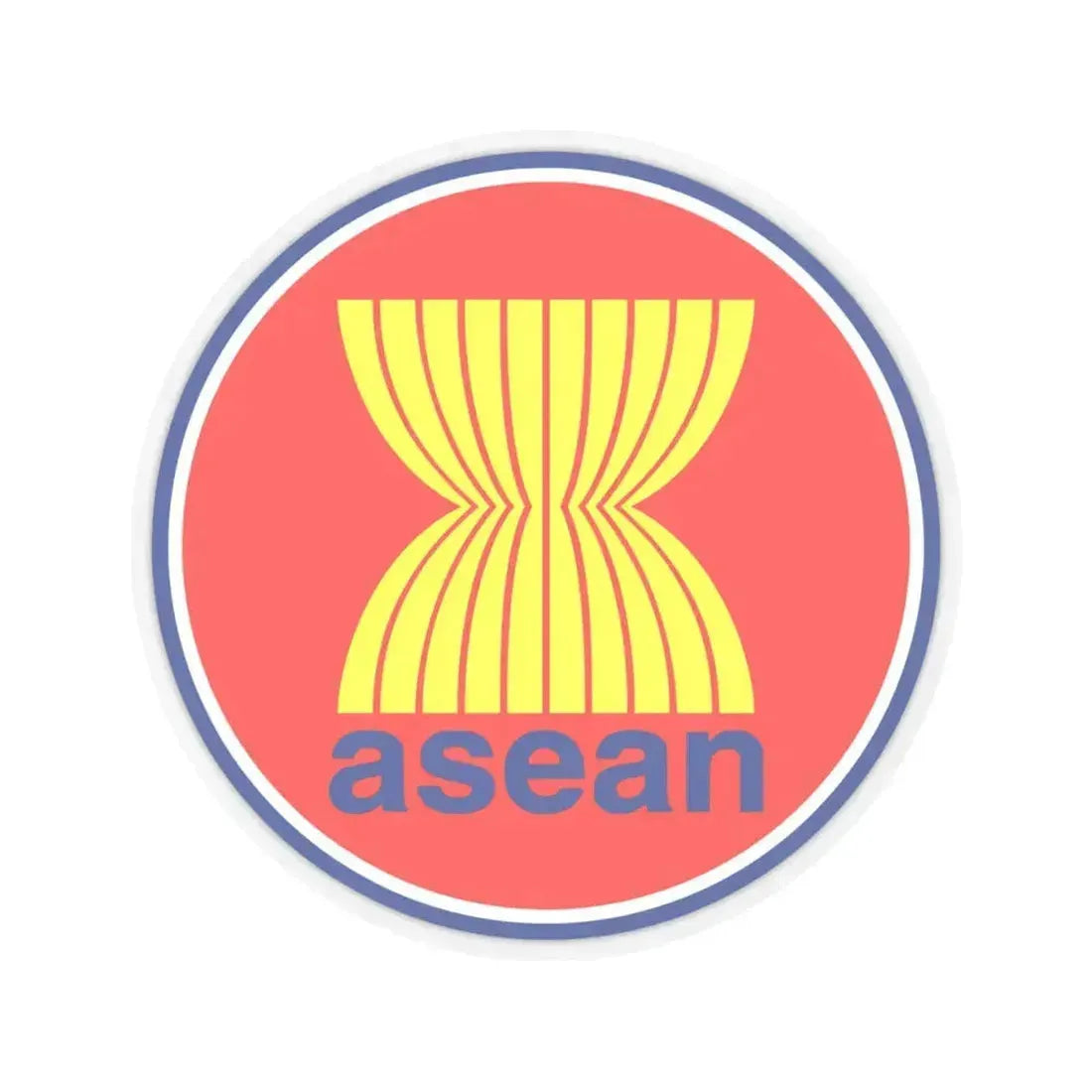 Emblem of the Association of Southeast Asian Nations ASEAN - STICKER Vinyl Kiss-Cut Decal 4 Inch Transparent - The Sticker Space