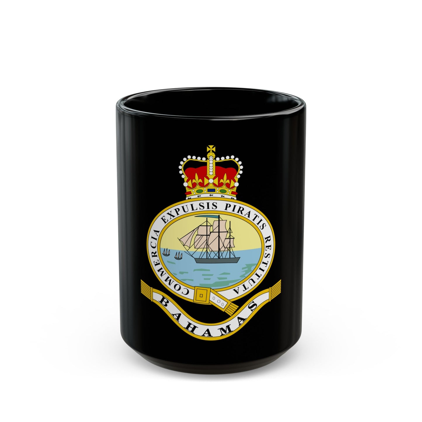 Emblem of the Bahamas (1869-1904; 1953-1964) - Black Coffee Mug-15oz-The Sticker Space