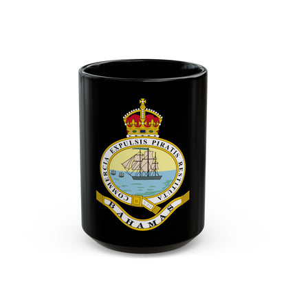 Emblem of the Bahamas (1904-1953) - Black Coffee Mug-15oz-The Sticker Space