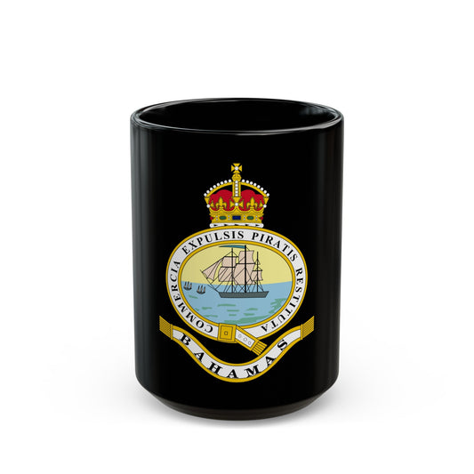 Emblem of the Bahamas (1904-1953) - Black Coffee Mug-15oz-The Sticker Space