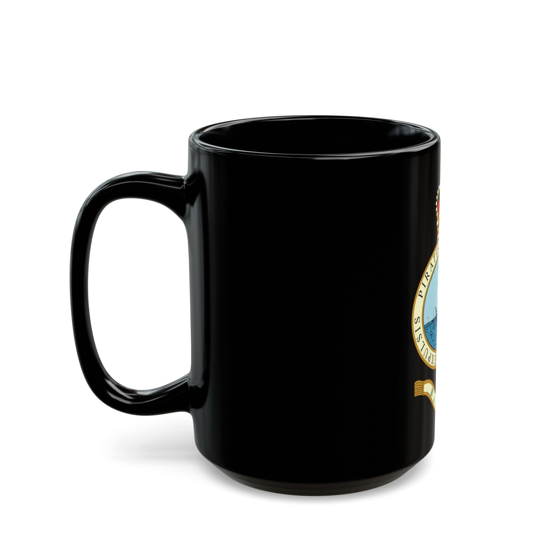 Emblem of the Bahamas (1964-1973) - Black Coffee Mug-The Sticker Space