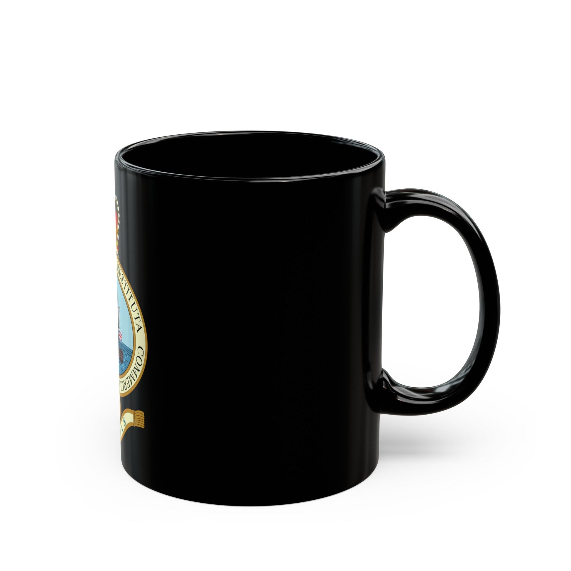 Emblem of the Bahamas (1964-1973) - Black Coffee Mug-The Sticker Space