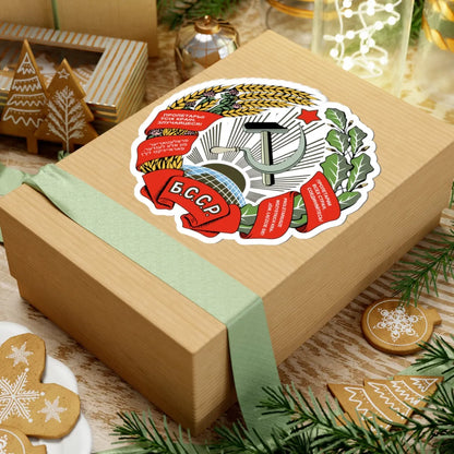 Emblem of the Byelorussian SSR 1937-1938 (Belarus) (Coat of Arms) STICKER Vinyl Kiss-Cut Decal - The Sticker Space