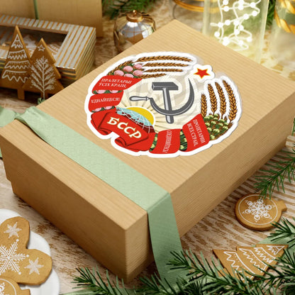 Emblem of the Byelorussian SSR 1938-1949 (Belarus) (Coat of Arms) STICKER Vinyl Kiss-Cut Decal - The Sticker Space