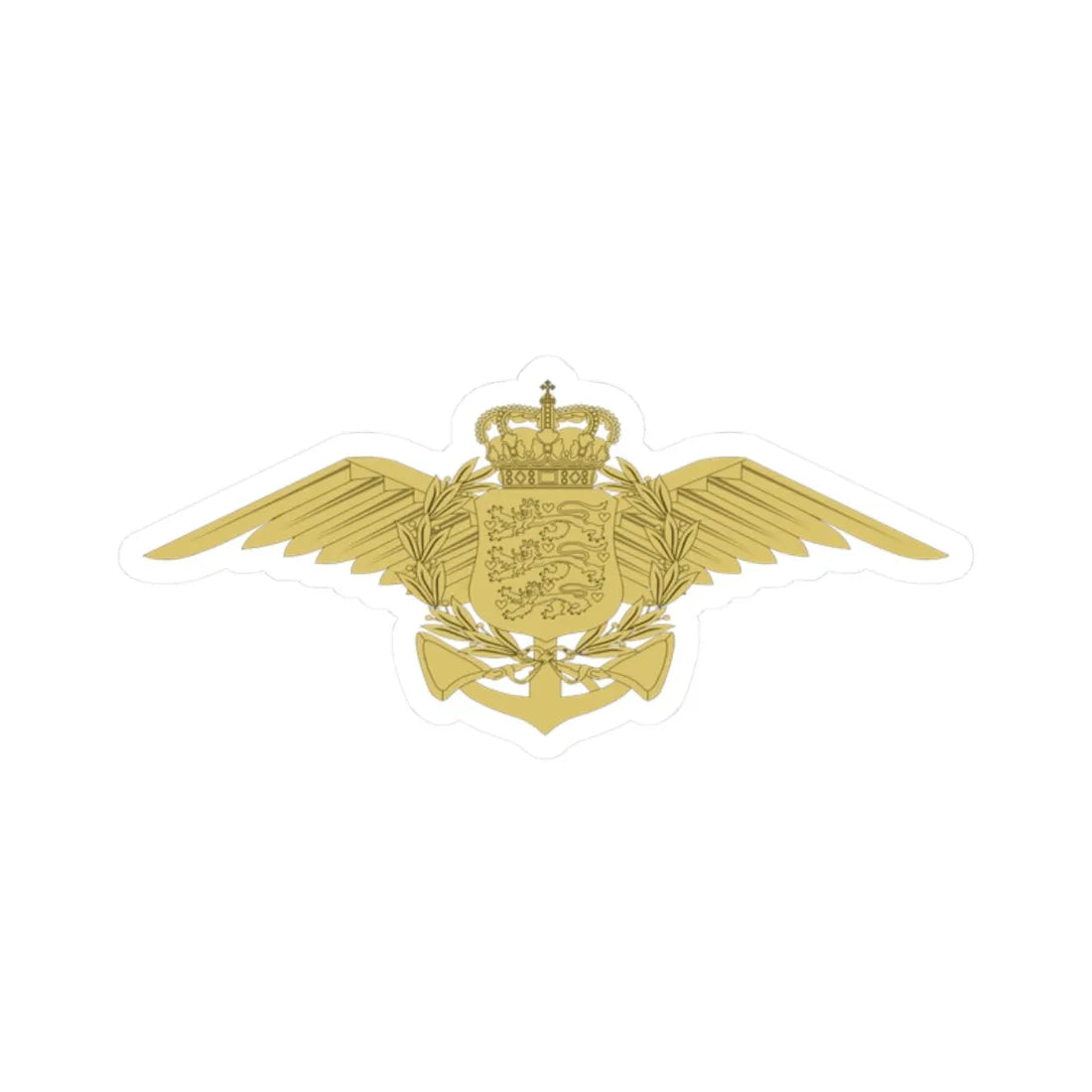 Emblem of the Danish Defence old (Denmark) (Coat of Arms) STICKER Vinyl Kiss-Cut Decal 2 Inch White - The Sticker Space