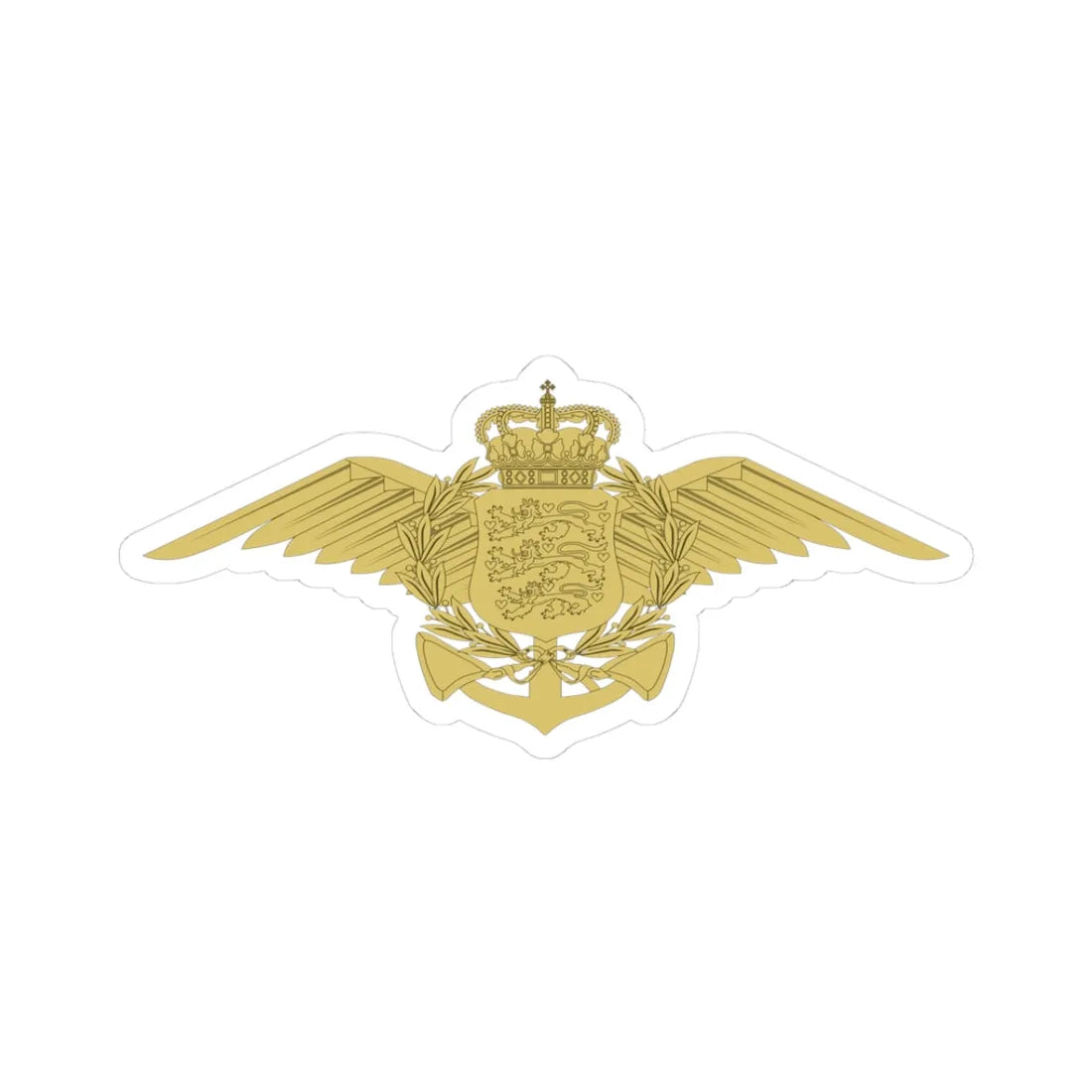 Emblem of the Danish Defence old (Denmark) (Coat of Arms) STICKER Vinyl Kiss-Cut Decal 3 Inch White - The Sticker Space