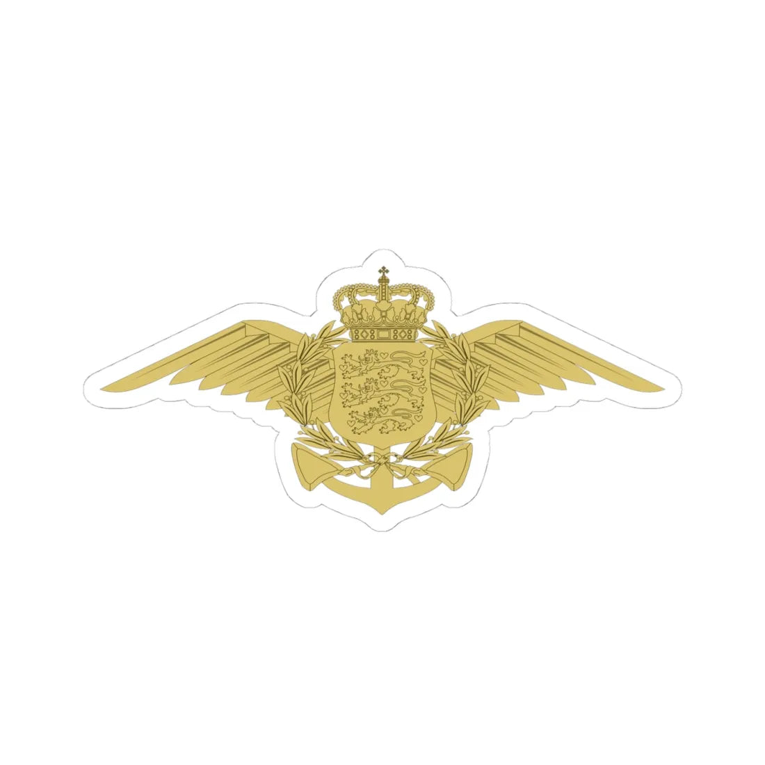 Emblem of the Danish Defence old (Denmark) (Coat of Arms) STICKER Vinyl Kiss-Cut Decal 4 Inch White - The Sticker Space