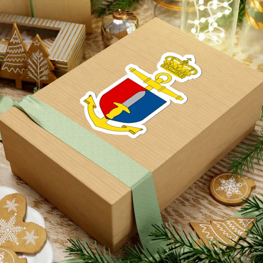 Emblem of the Danish Frogman Corps (Denmark) (Coat of Arms) STICKER Vinyl Kiss-Cut Decal - The Sticker Space