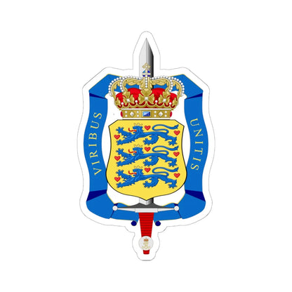 Emblem of the Defence Command Denmark (Denmark) (Coat of Arms) STICKER Vinyl Kiss-Cut Decal 6 Inch White - The Sticker Space