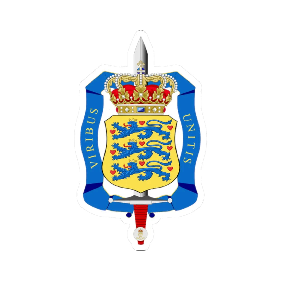 Emblem of the Defence Command Denmark (Denmark) (Coat of Arms) STICKER Vinyl Kiss-Cut Decal - The Sticker Space