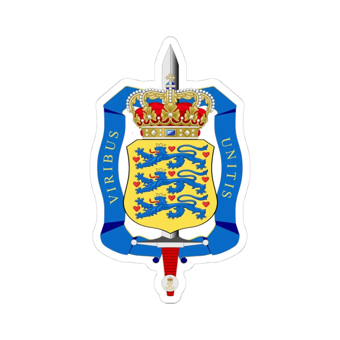 Emblem of the Defence Command Denmark (Denmark) (Coat of Arms) STICKER Vinyl Kiss-Cut Decal - The Sticker Space
