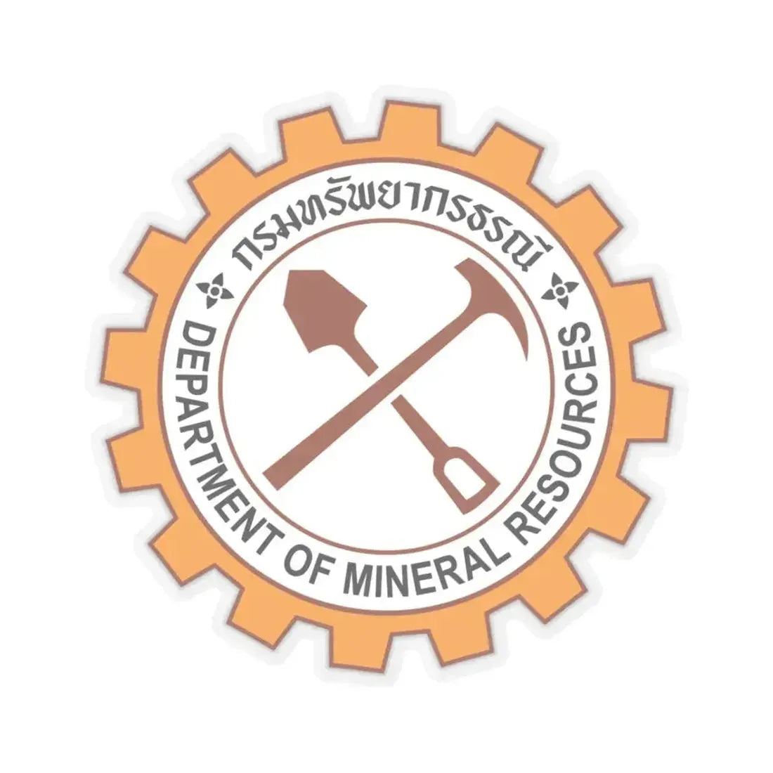 Emblem of the Department of Mineral Resources (Thailand) STICKER Vinyl Kiss-Cut Decal 3 Inch Transparent - The Sticker Space