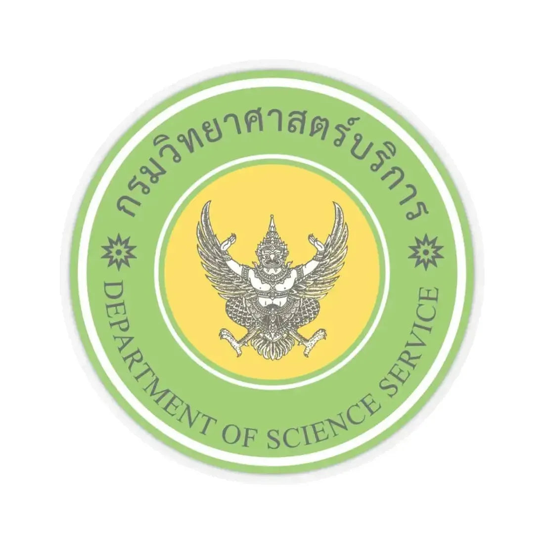 Emblem of the Department of Science Service (Thailand) STICKER Vinyl Kiss-Cut Decal 3 Inch Transparent - The Sticker Space