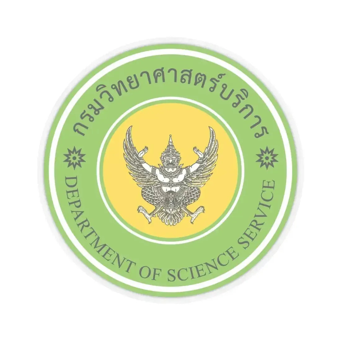Emblem of the Department of Science Service (Thailand) STICKER Vinyl Kiss-Cut Decal 4 Inch Transparent - The Sticker Space