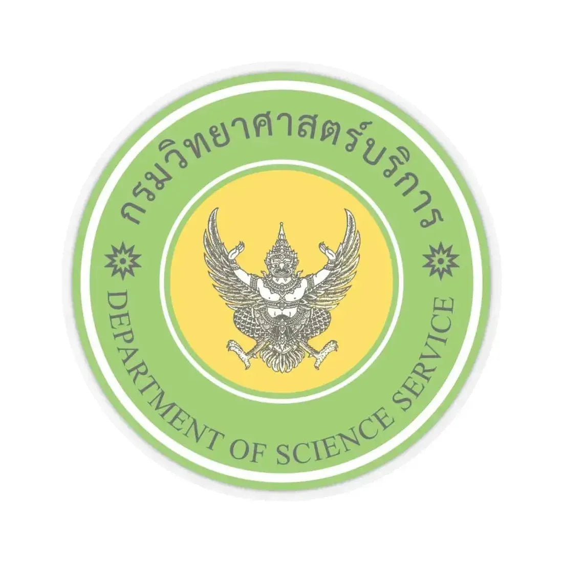 Emblem of the Department of Science Service (Thailand) STICKER Vinyl Kiss-Cut Decal 6 Inch Transparent - The Sticker Space