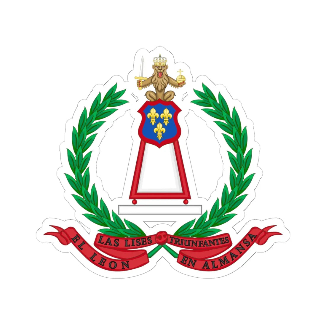 Emblem of the Former Cavalry Regiment Almansa (Spain) (Coat of Arms) STICKER Vinyl Kiss-Cut Decal - The Sticker Space