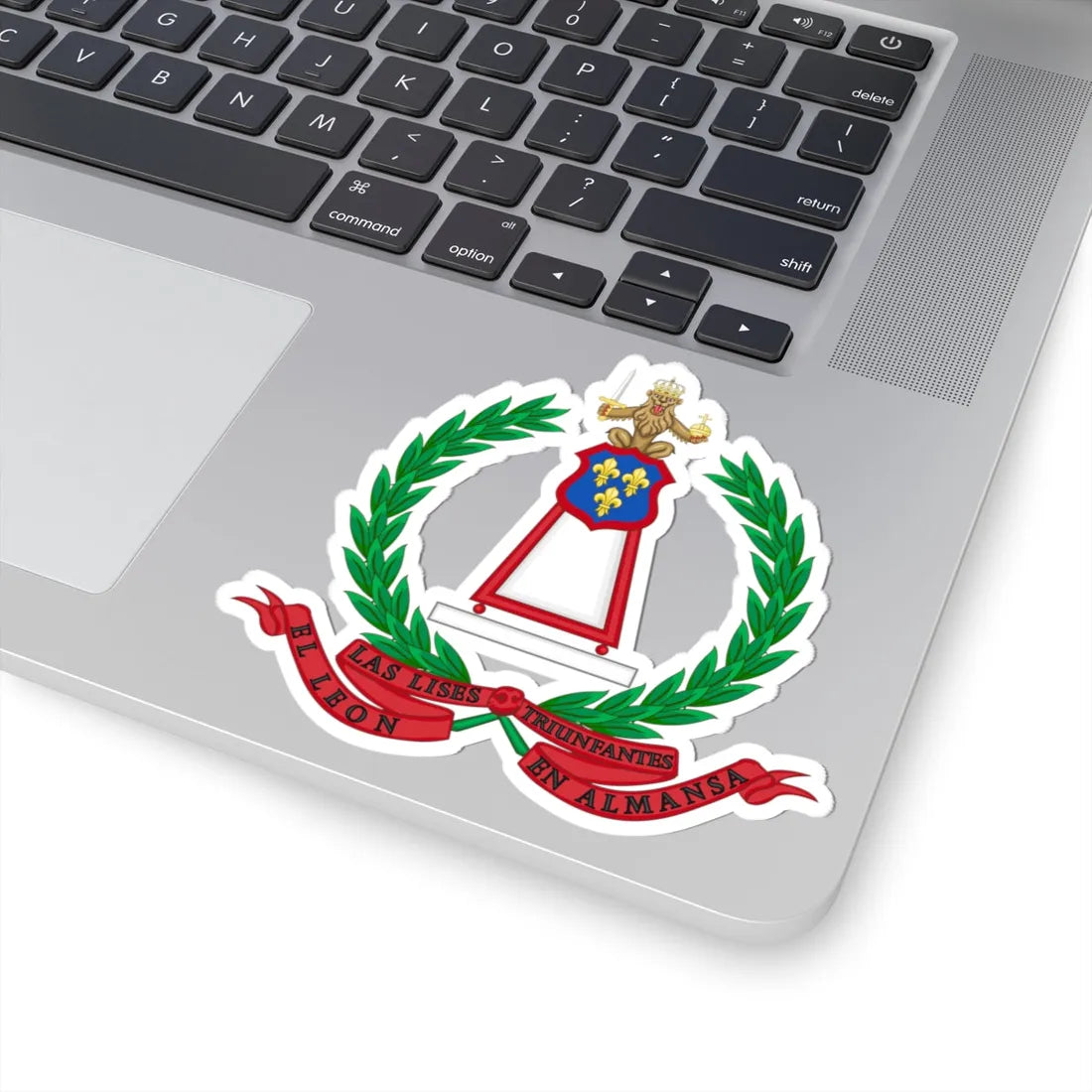 Emblem of the Former Cavalry Regiment Almansa (Spain) (Coat of Arms) STICKER Vinyl Kiss-Cut Decal - The Sticker Space