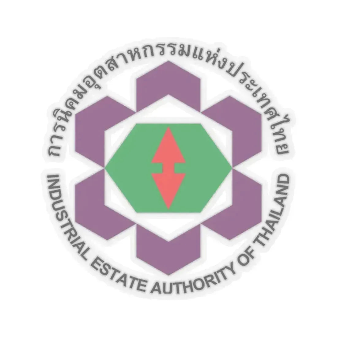 Emblem of the Industrial Estate Authority of Thailand (Thailand) STICKER Vinyl Kiss-Cut Decal 3 Inch Transparent - The Sticker Space