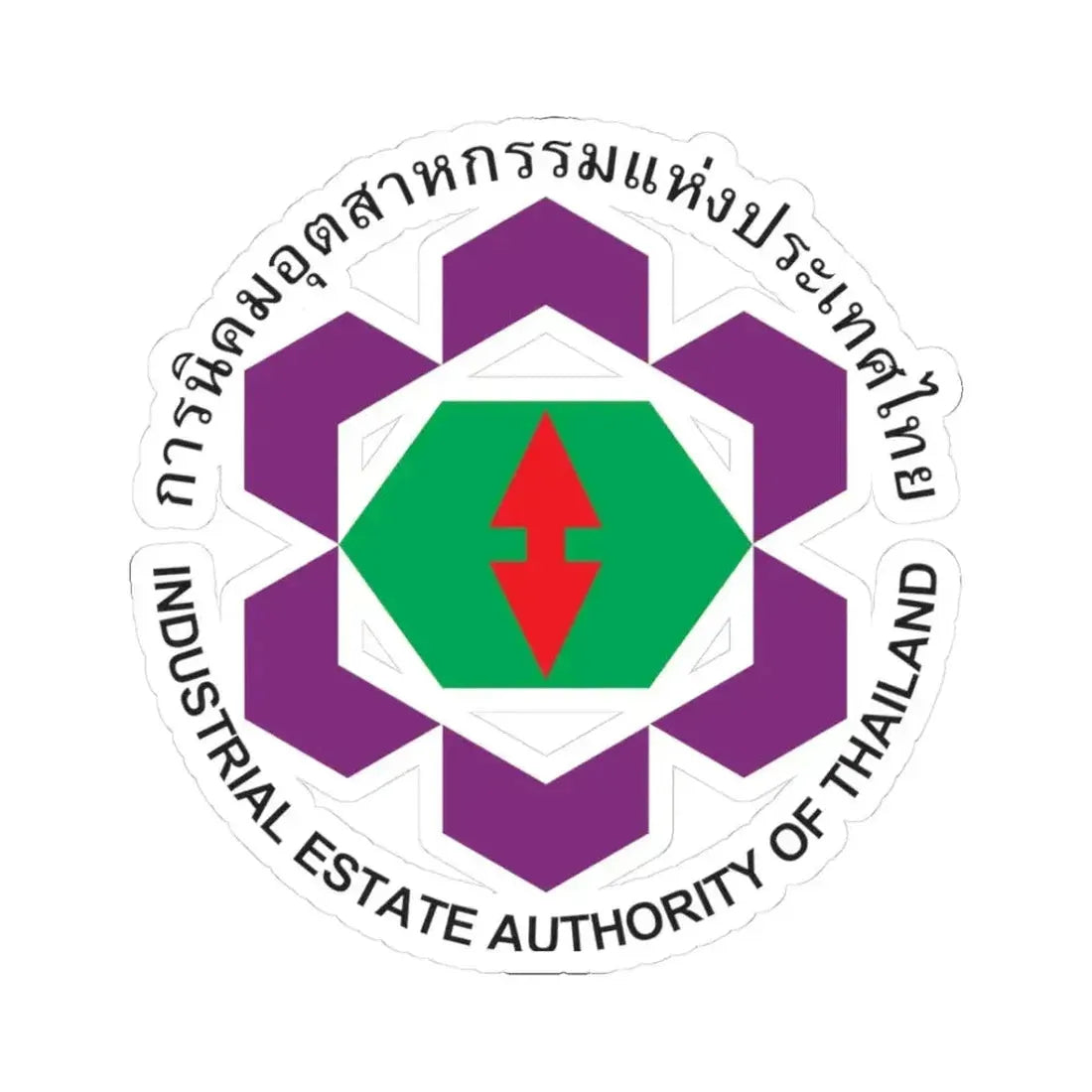 Emblem of the Industrial Estate Authority of Thailand (Thailand) STICKER Vinyl Kiss-Cut Decal 3 Inch White - The Sticker Space