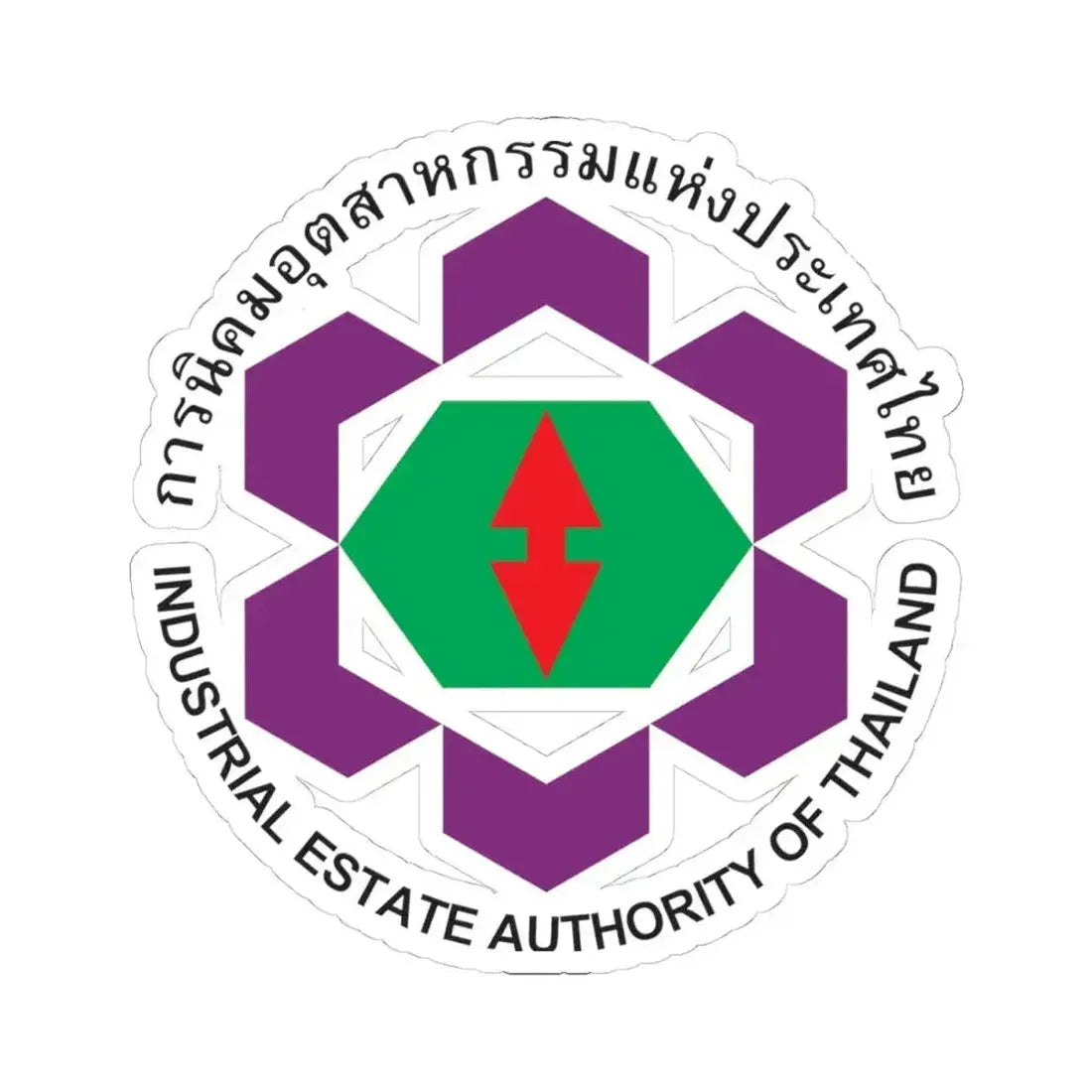 Emblem of the Industrial Estate Authority of Thailand (Thailand) STICKER Vinyl Kiss-Cut Decal 4 Inch White - The Sticker Space