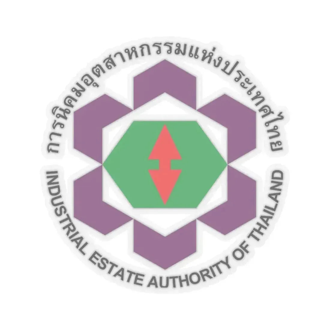 Emblem of the Industrial Estate Authority of Thailand (Thailand) STICKER Vinyl Kiss-Cut Decal 6 Inch Transparent - The Sticker Space