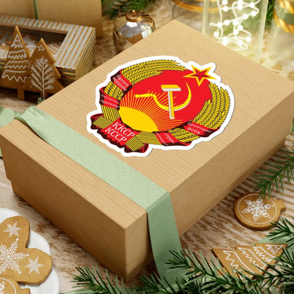 Emblem of the Kazakh SSR 1937-1978 (Soviet Union) (Coat of Arms) STICKER Vinyl Kiss-Cut Decal - The Sticker Space