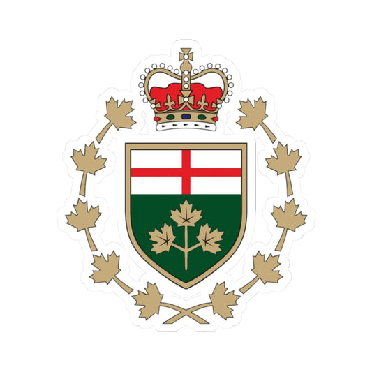 Emblem of the Lieutenant Governor of Ontario (Canada) (Coat of Arms) STICKER Vinyl Kiss-Cut Decal 2 Inch White - The Sticker Space