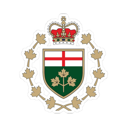 Emblem of the Lieutenant Governor of Ontario (Canada) (Coat of Arms) STICKER Vinyl Kiss-Cut Decal 3 Inch White - The Sticker Space