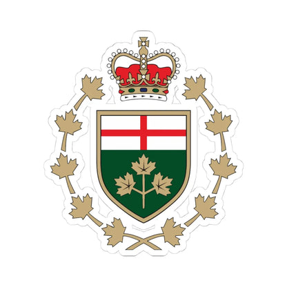 Emblem of the Lieutenant Governor of Ontario (Canada) (Coat of Arms) STICKER Vinyl Kiss-Cut Decal 4 Inch White - The Sticker Space