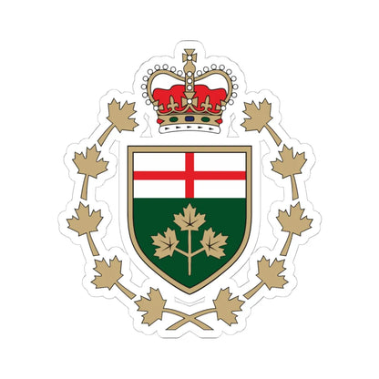 Emblem of the Lieutenant Governor of Ontario (Canada) (Coat of Arms) STICKER Vinyl Kiss-Cut Decal 6 Inch White - The Sticker Space