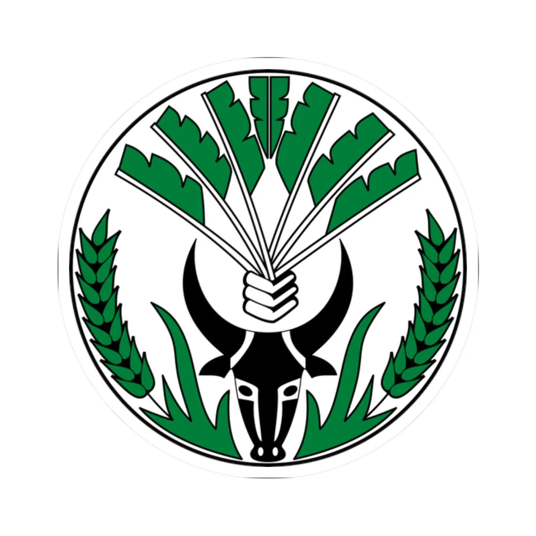 Emblem of the Malagasy Republic (Madagascar) (Coat of Arms) STICKER Vinyl Kiss-Cut Decal 2 Inch White - The Sticker Space
