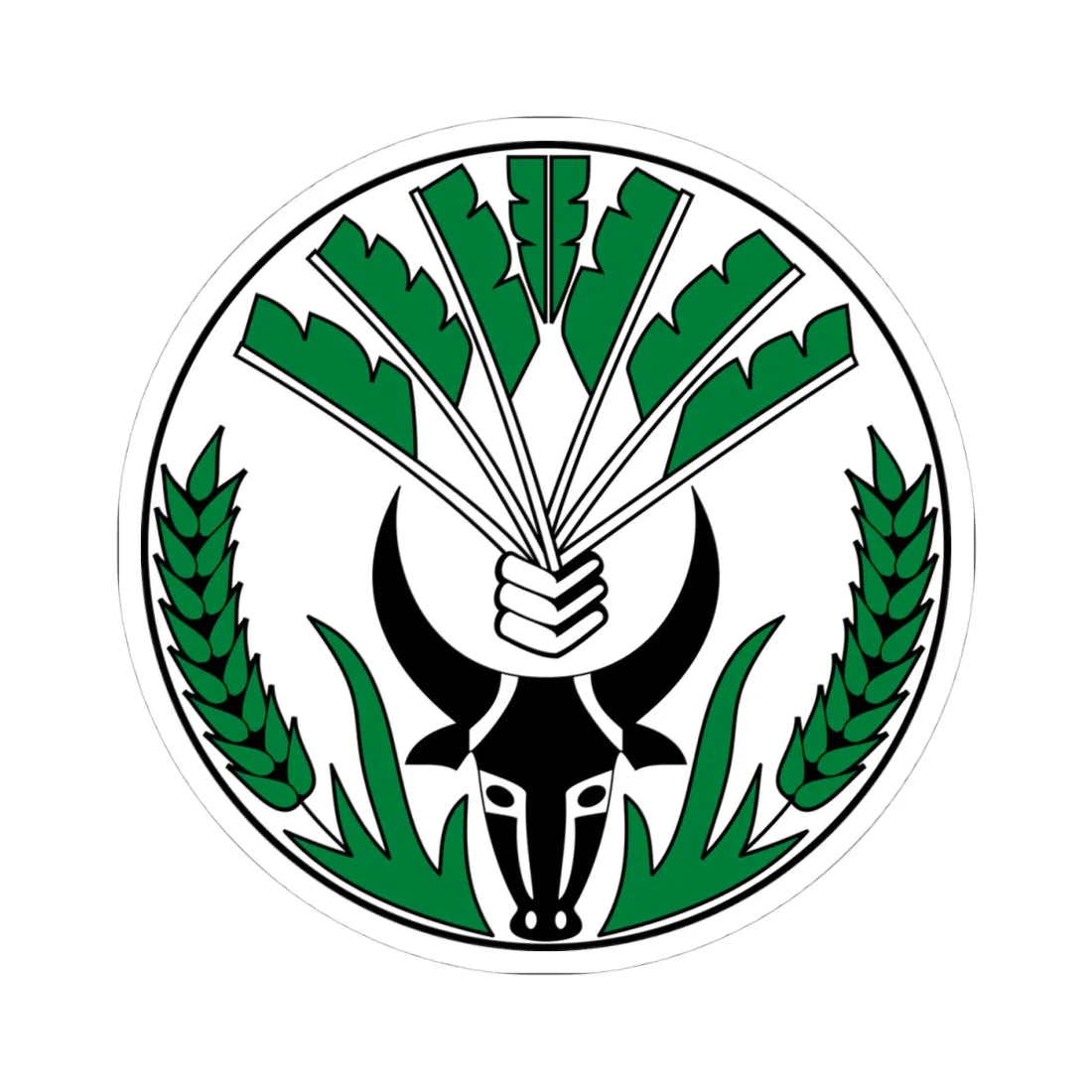 Emblem of the Malagasy Republic (Madagascar) (Coat of Arms) STICKER Vinyl Kiss-Cut Decal 4 Inch White - The Sticker Space