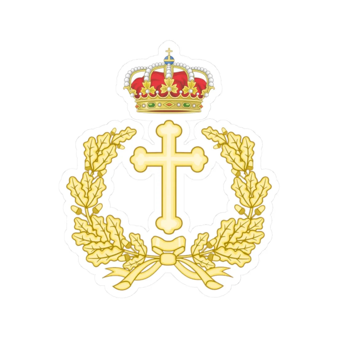 Emblem of the Military Archbishopric of Spain (Spain) (Coat of Arms) STICKER Vinyl Kiss-Cut Decal 2 Inch White - The Sticker Space