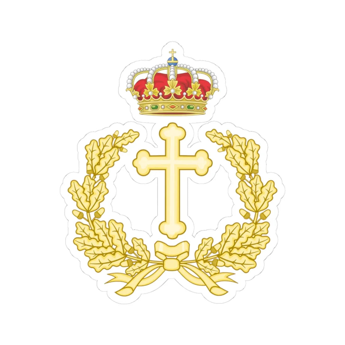 Emblem of the Military Archbishopric of Spain (Spain) (Coat of Arms) STICKER Vinyl Kiss-Cut Decal 3 Inch White - The Sticker Space