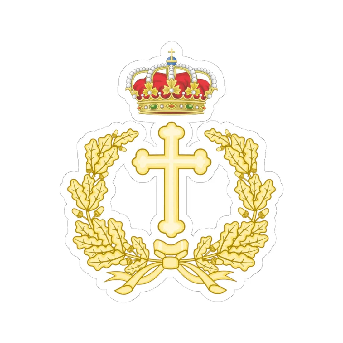 Emblem of the Military Archbishopric of Spain (Spain) (Coat of Arms) STICKER Vinyl Kiss-Cut Decal 4 Inch White - The Sticker Space