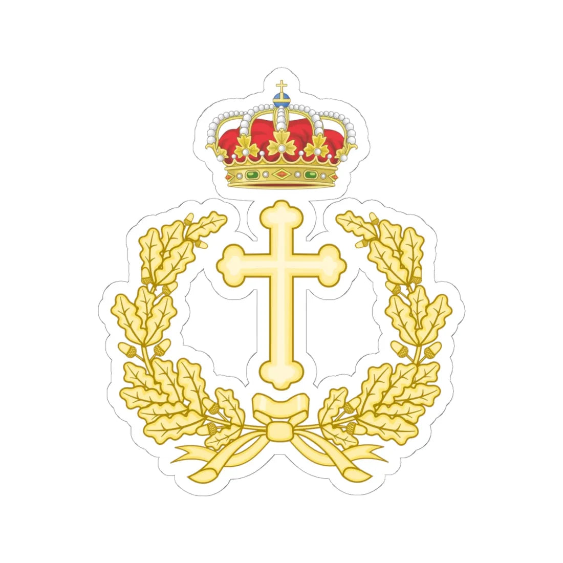 Emblem of the Military Archbishopric of Spain (Spain) (Coat of Arms) STICKER Vinyl Kiss-Cut Decal 6 Inch White - The Sticker Space