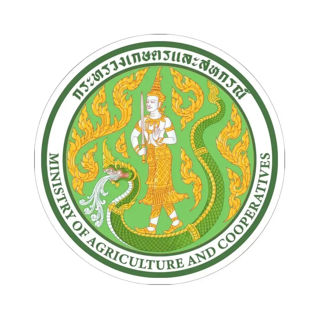 Emblem of the Ministry of Agriculture and Cooperatives (Thailand) STICKER Vinyl Kiss-Cut Decal 6 Inch White - The Sticker Space