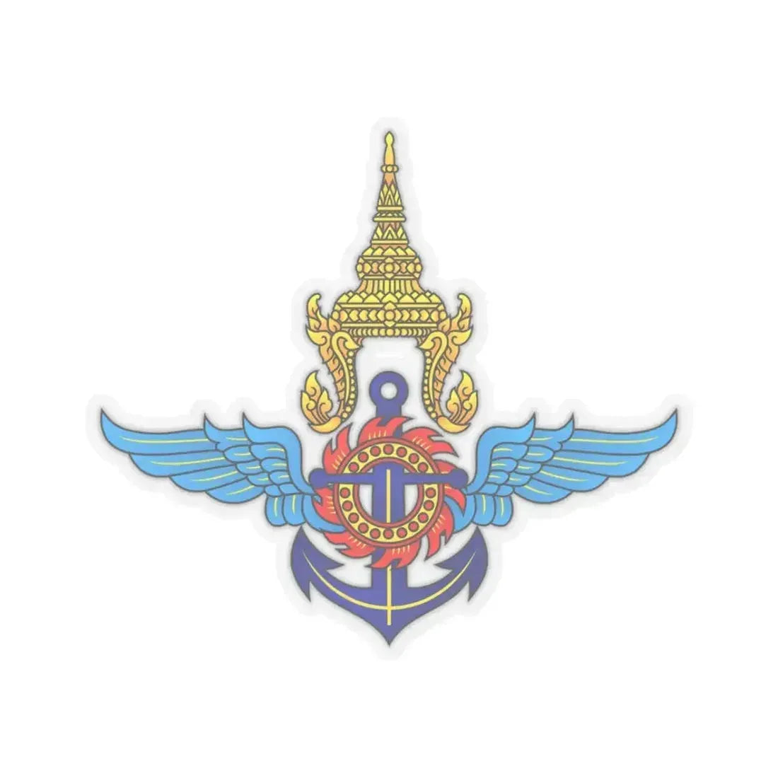 Emblem of the Ministry of Defence of Thailand (Thailand) STICKER Vinyl Kiss-Cut Decal 3 Inch Transparent - The Sticker Space