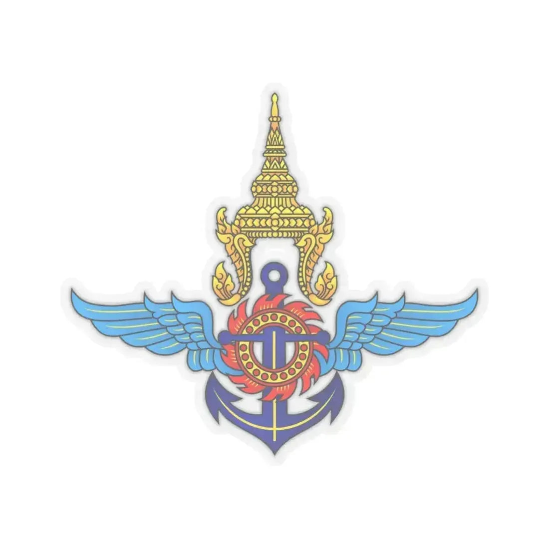 Emblem of the Ministry of Defence of Thailand (Thailand) STICKER Vinyl Kiss-Cut Decal 4 Inch Transparent - The Sticker Space