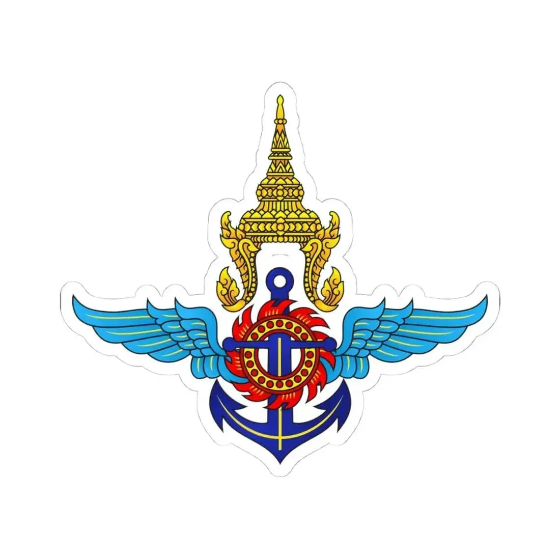 Emblem of the Ministry of Defence of Thailand (Thailand) STICKER Vinyl Kiss-Cut Decal 4 Inch White - The Sticker Space