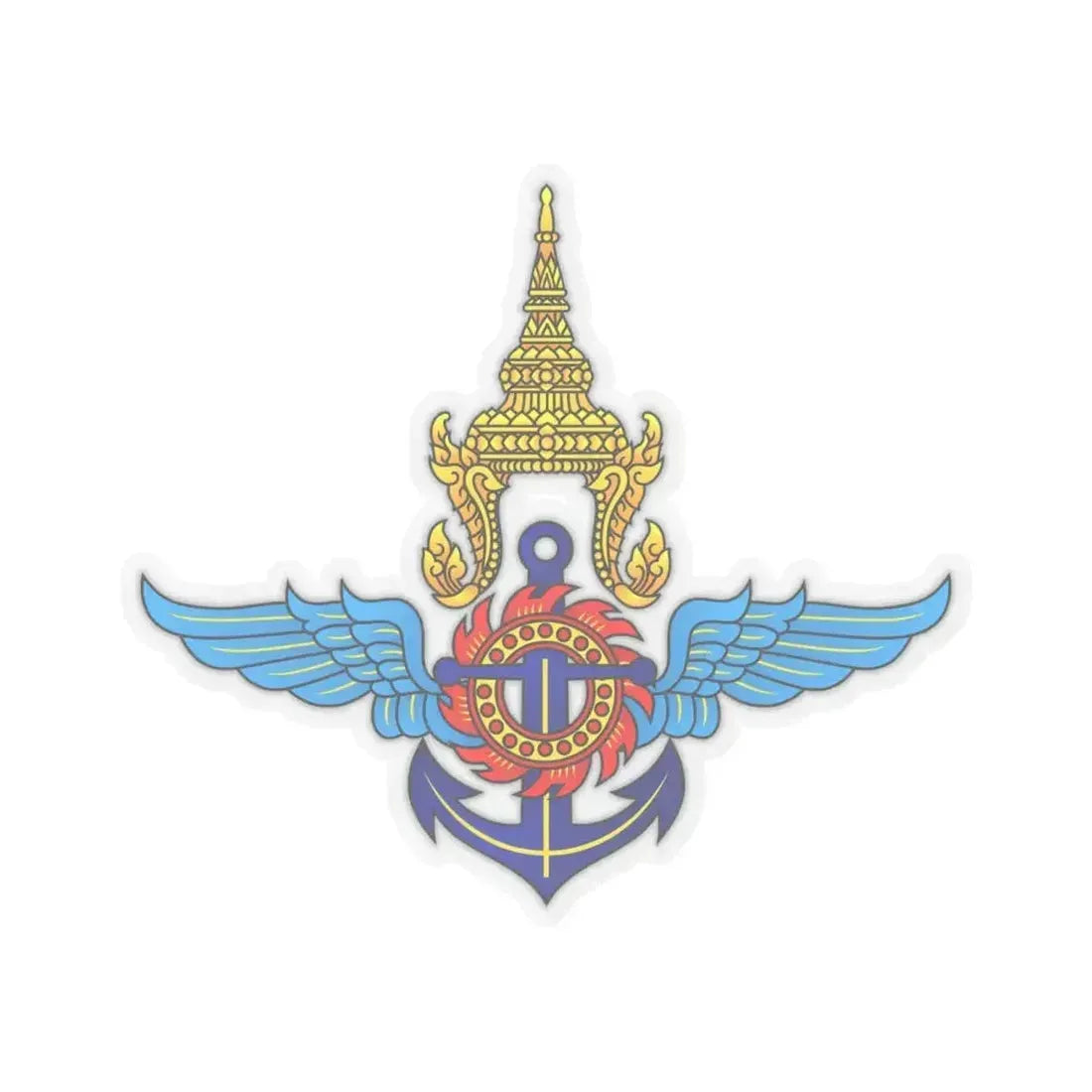 Emblem of the Ministry of Defence of Thailand (Thailand) STICKER Vinyl Kiss-Cut Decal 6 Inch Transparent - The Sticker Space