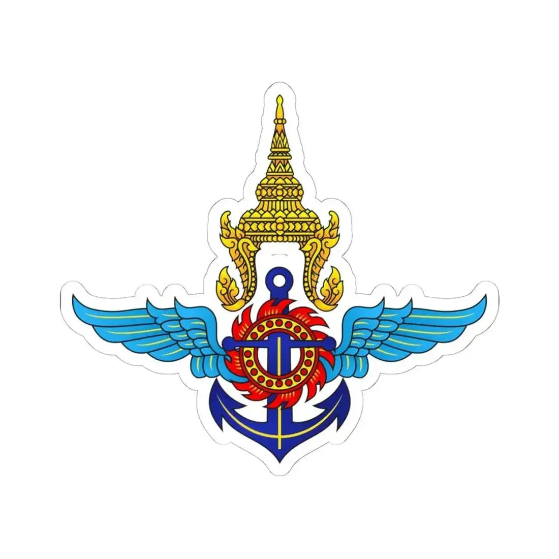 Emblem of the Ministry of Defence of Thailand (Thailand) STICKER Vinyl Kiss-Cut Decal 6 Inch White - The Sticker Space