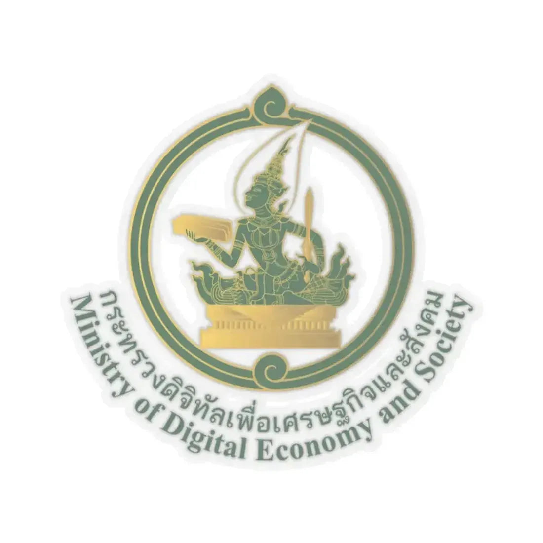 Emblem of the Ministry of Digital Economy and Society of Thailand (Thailand) STICKER Vinyl Kiss-Cut Decal 2 Inch Transparent - The Sticker Space