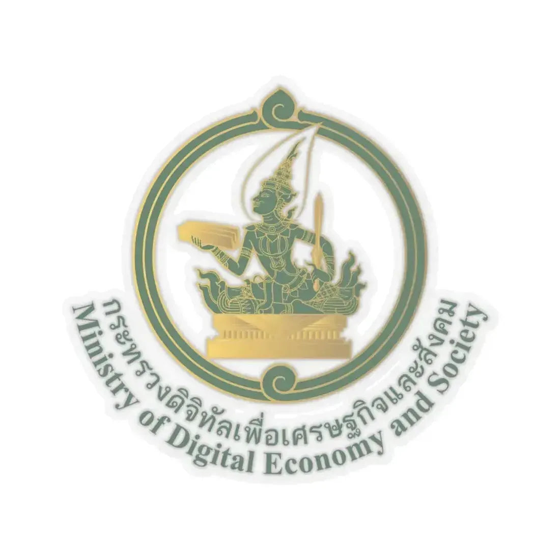 Emblem of the Ministry of Digital Economy and Society of Thailand (Thailand) STICKER Vinyl Kiss-Cut Decal 4 Inch Transparent - The Sticker Space