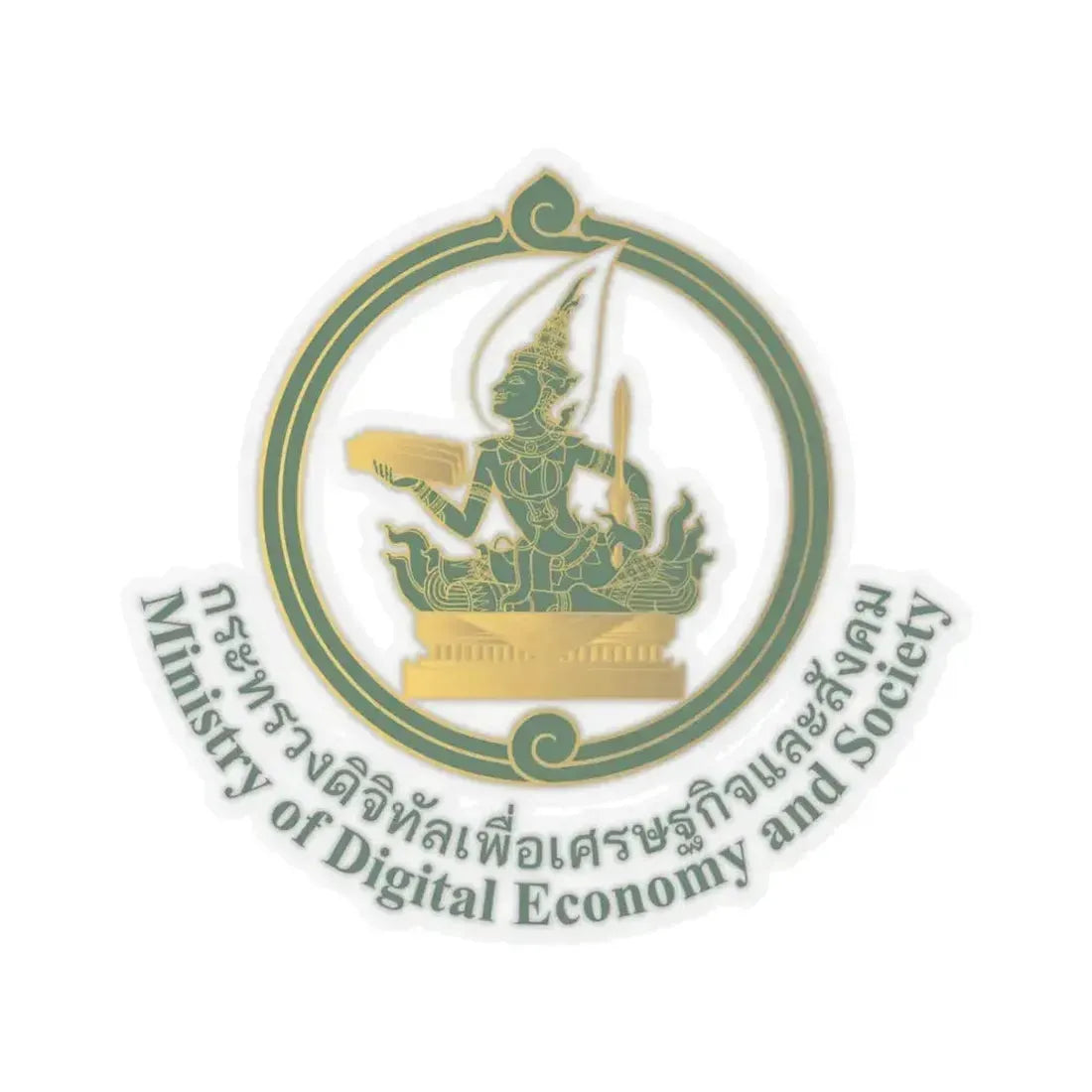 Emblem of the Ministry of Digital Economy and Society of Thailand (Thailand) STICKER Vinyl Kiss-Cut Decal 6 Inch Transparent - The Sticker Space
