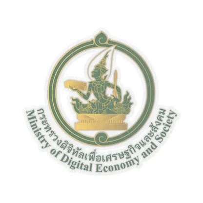 Emblem of the Ministry of Digital Economy and Society of Thailand (Thailand) STICKER Vinyl Kiss-Cut Decal 6 Inch Transparent - The Sticker Space
