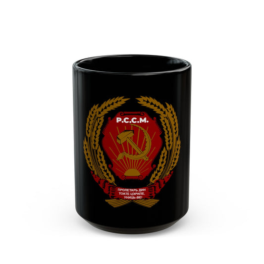 Emblem of the Moldavian SSR (1940-1941) - Black Coffee Mug-15oz-The Sticker Space