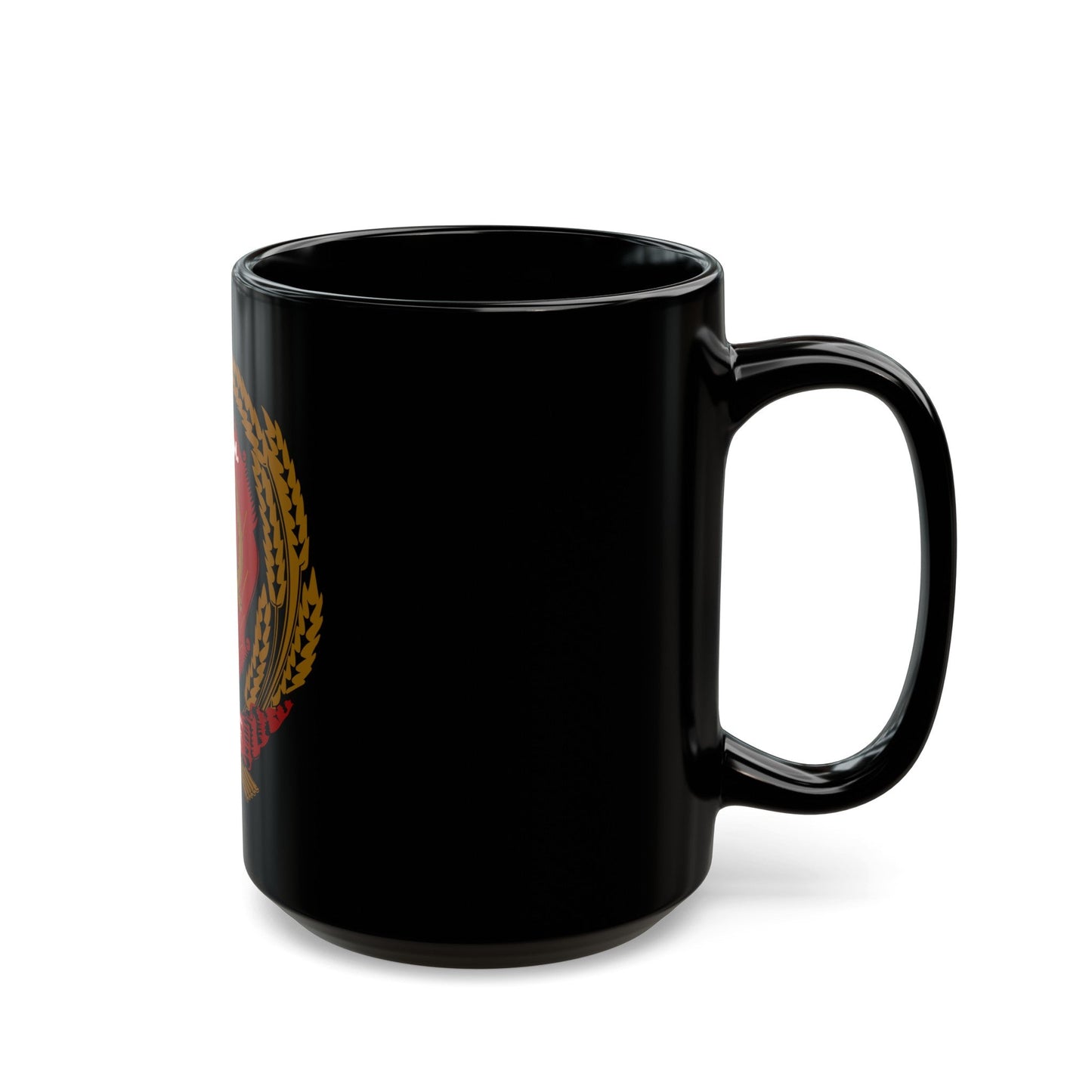 Emblem of the Moldavian SSR (1940-1941) - Black Coffee Mug-The Sticker Space